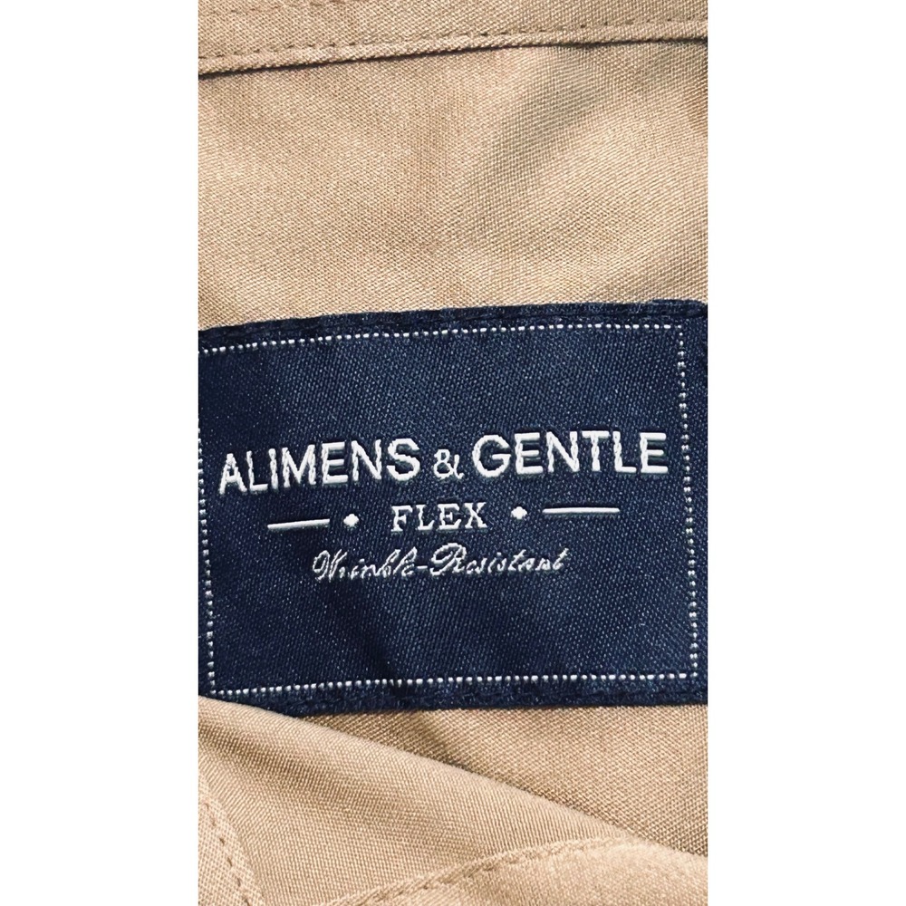 Alimens & Gentle Flex Mens Dress Shirt Tan Long Sleeve L-Tall Wrinkle Free - Picture 10 of 13